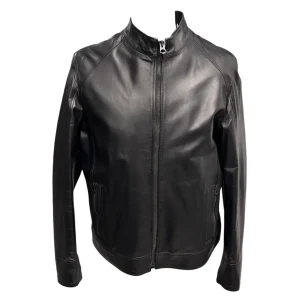 Raphael – Giubbino in pelle nera uomo