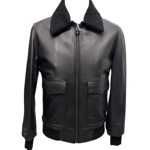 Raphael – Giubbino in pelle nera uomo modello Aviatore