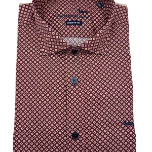 Harmont & Blaine – Camicia narrow fit in cotone fantasia geometrica multicolore