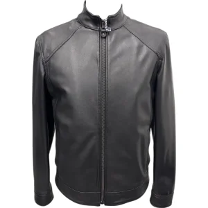 Raphael – Giubbino in pelle nera uomo