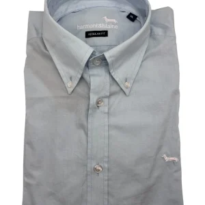 Harmont & Blaine – Camicia regular fit in cotone denim chiaro