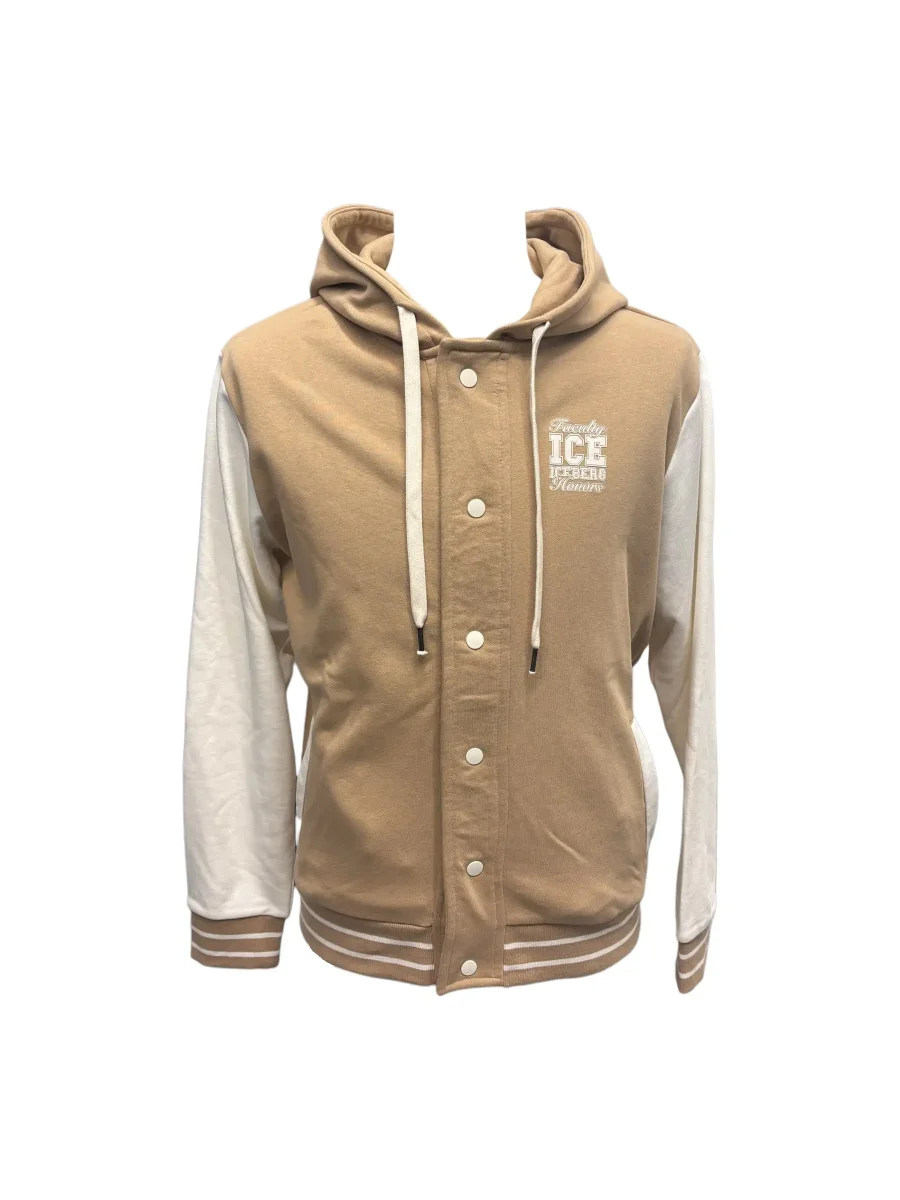 Iceberg – Felpa beige e bianca con cappuccio uomo