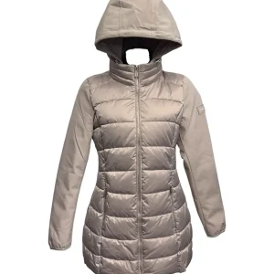 Yes Zee – Giubbotto beige lungo donna con cappuccio – M