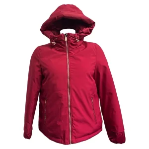 Yes Zee – Giubbino rosso rubino donna con cappuccio