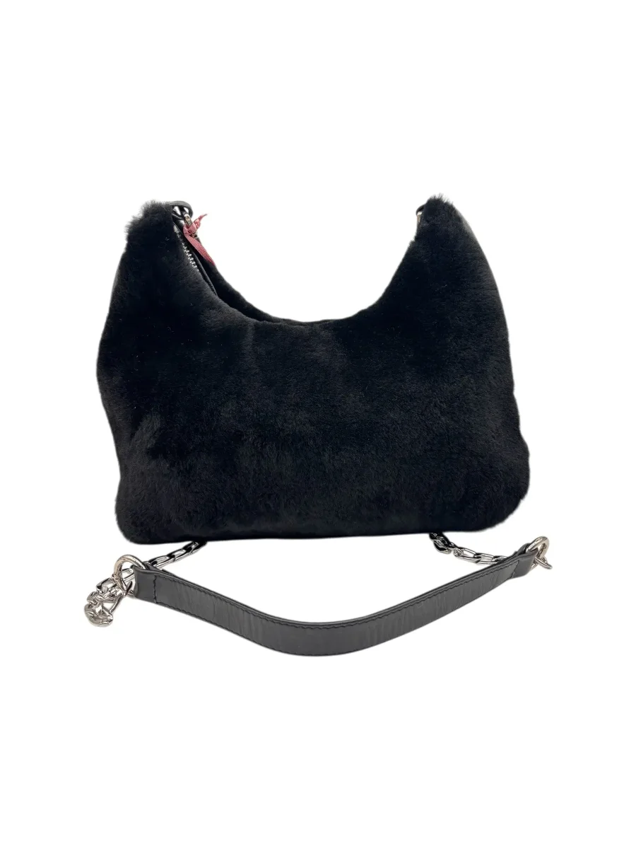 Raphael – Borsa a tracolla in pelle e montone nero