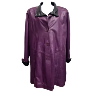 Raphael – Cappotto donna in pelle viola – 3XL