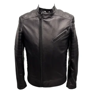 Skin Cover – Giubbino nero in pelle uomo – 48