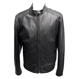 Raphael – Giubbino in pelle nera uomo – 54