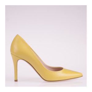 Decolletè in pelle gialla