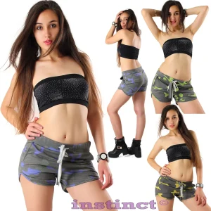 Shorts pantaloncini donna mimetici corti fitness sport palestra hot pant IS5020