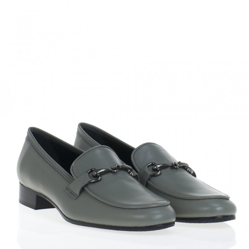 Mocassino pelle grigio con morsetto - immagine 3