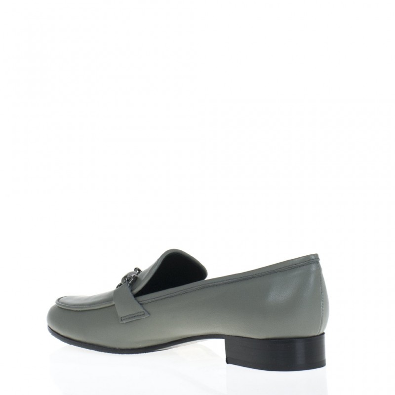 Mocassino pelle grigio con morsetto - immagine 4