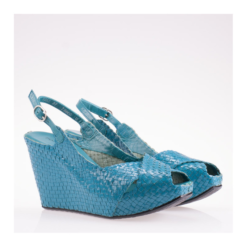 Zeppa Fatima intrecciata turchese - immagine 3