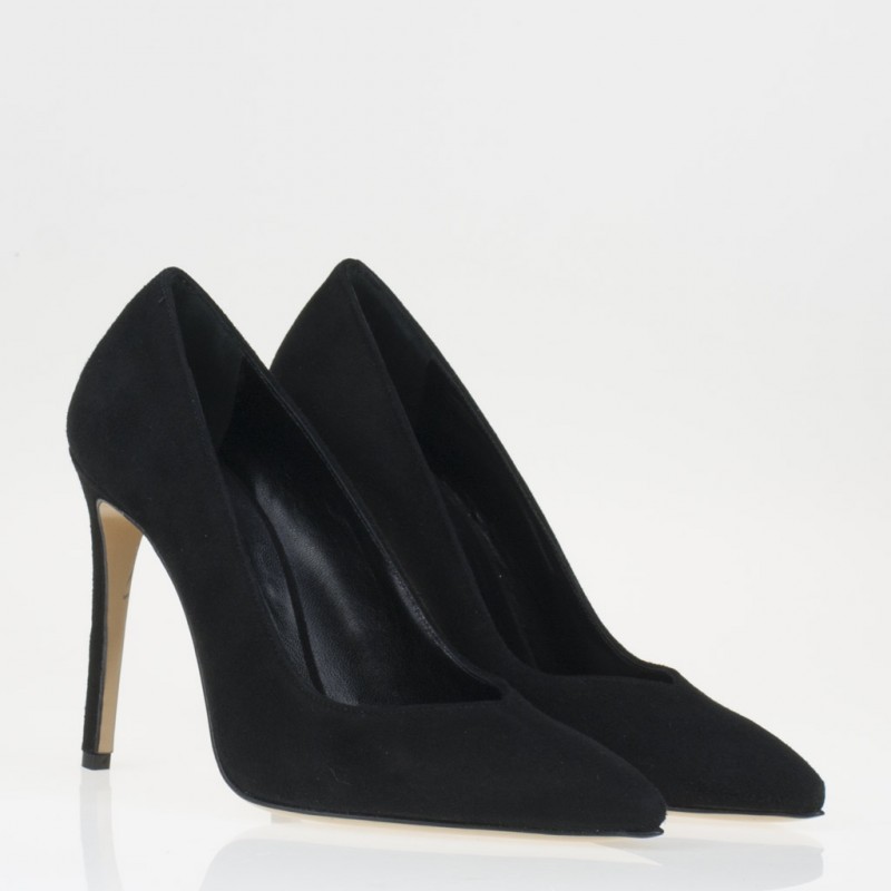 Decolletè in camoscio con tacco alto - immagine 4