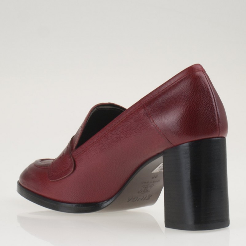 Mocassino rosso con tacco alto - immagine 4