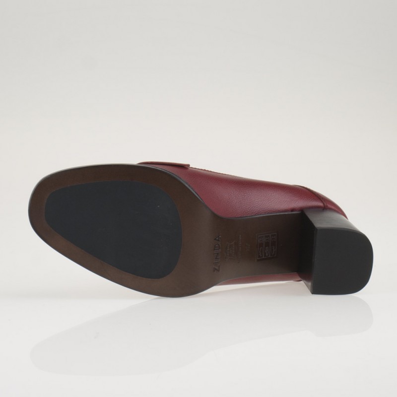 Mocassino rosso con tacco alto - immagine 6