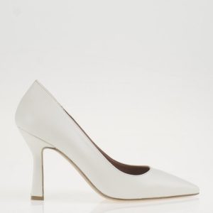 Decolletè a punta in pelle avorio