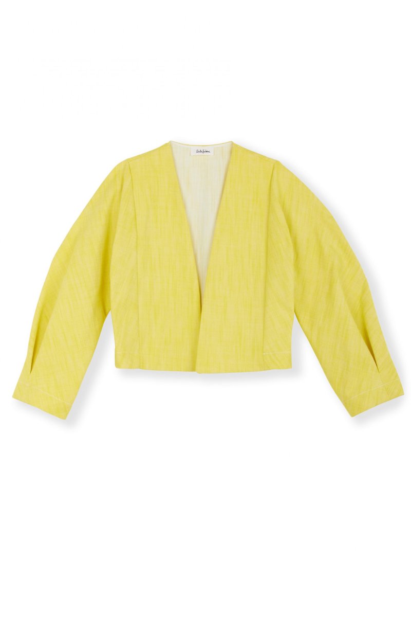 Bolero Cris in denim giallo limone - immagine 7