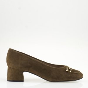 Decolletè camoscio tortora