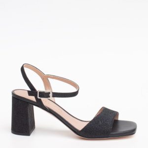 Sandalo in tessuto nero
