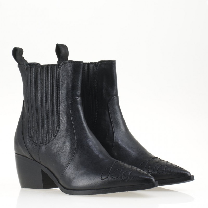 Tronchetto Texano Nero in Pelle - immagine 3