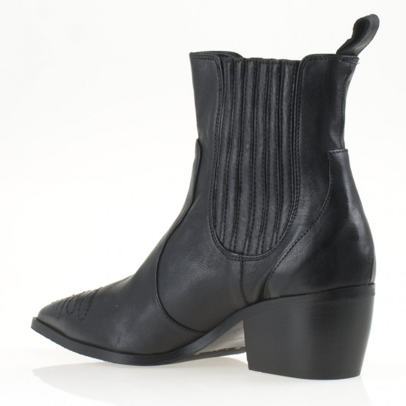 Tronchetto Texano Nero in Pelle - immagine 4