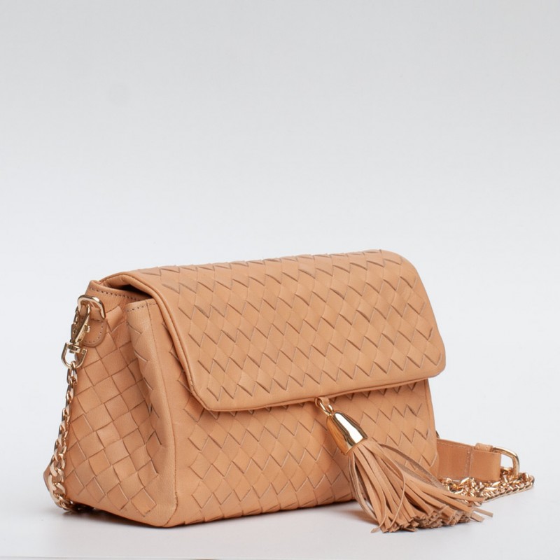 Borsa intrecciata beige - immagine 2