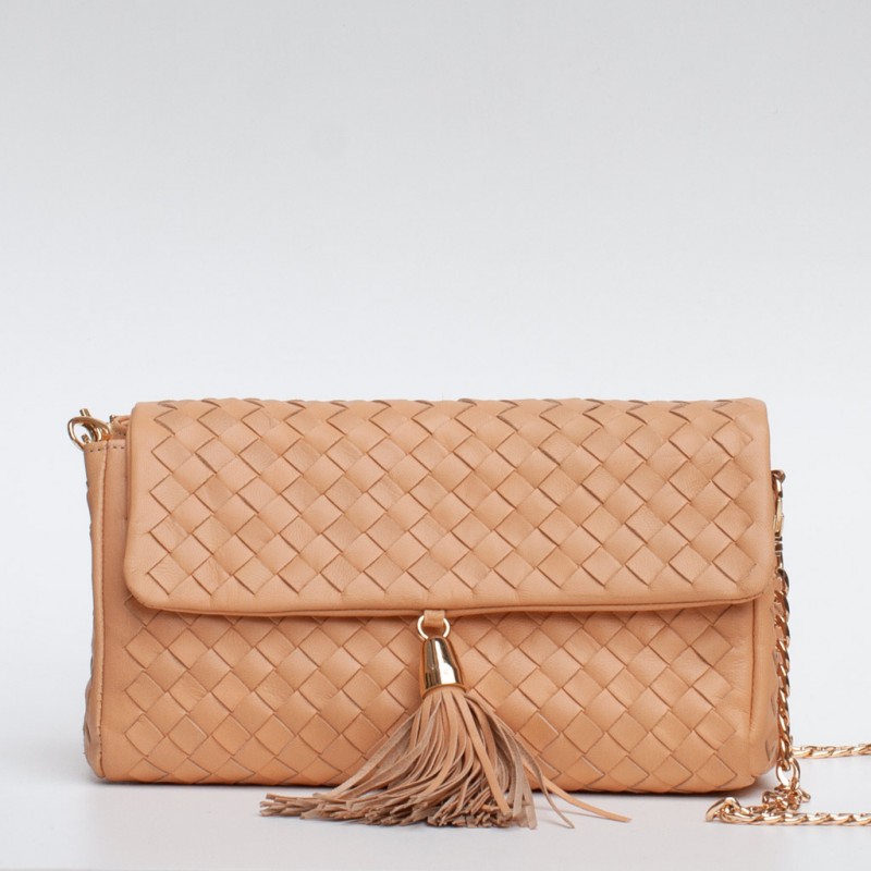 Borsa intrecciata beige - immagine 4