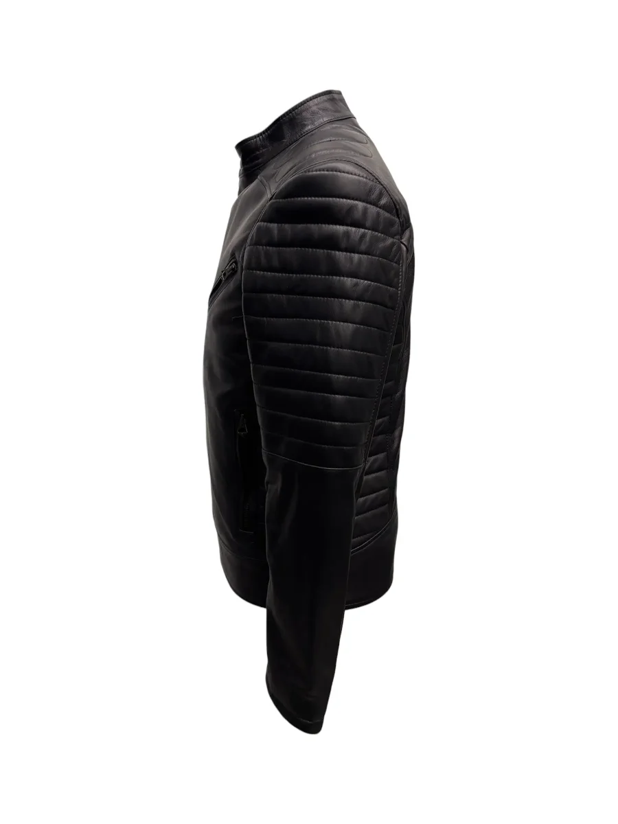 Skin Cover – Giubbino nero in pelle uomo – 48 - immagine 3