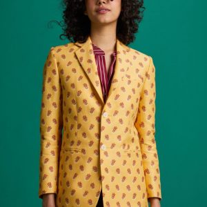 Blazer Max giallo con stampa provenzale