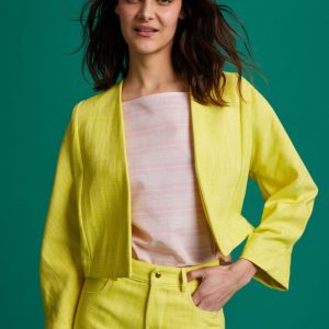 Bolero Cris in denim giallo limone