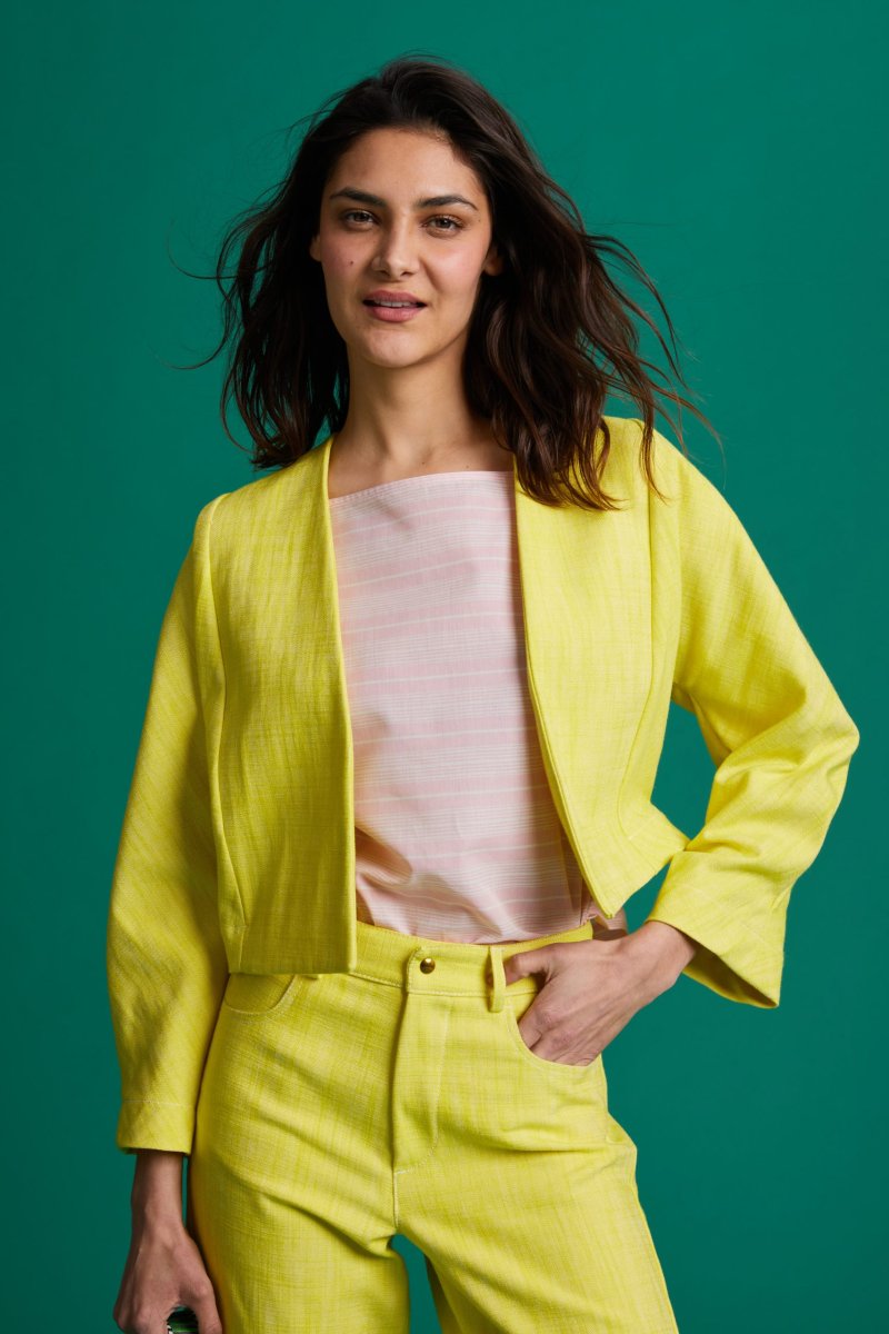 Bolero Cris in denim giallo limone - immagine 2