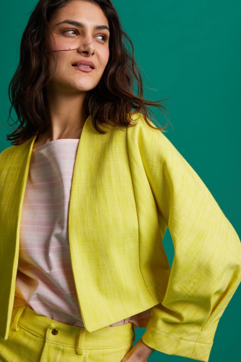 Bolero Cris in denim giallo limone - immagine 4