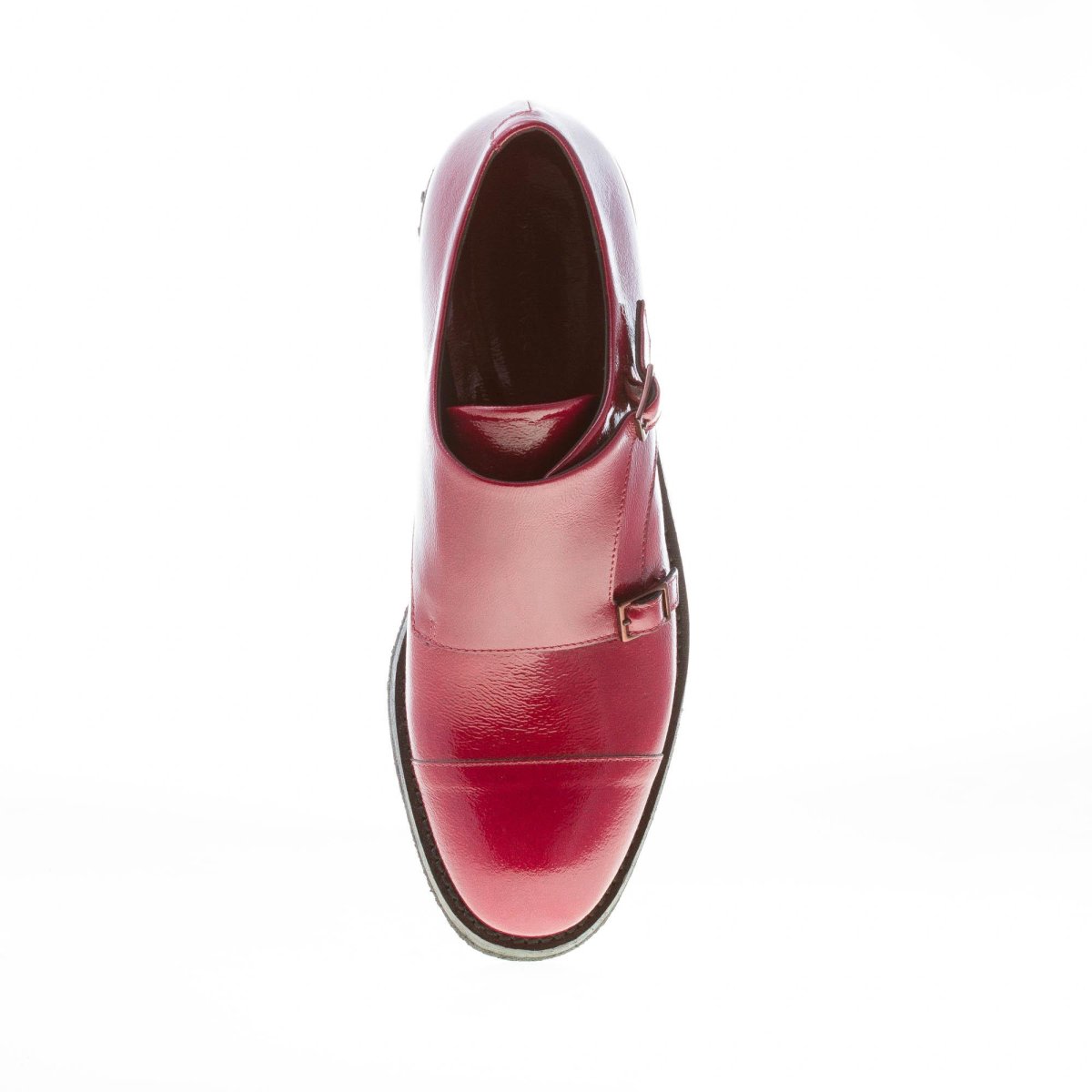 DEL CARLO donna scarpa doppia fibbia in pelle verniciata VINACCIA. Tacco 2 cm - immagine 8