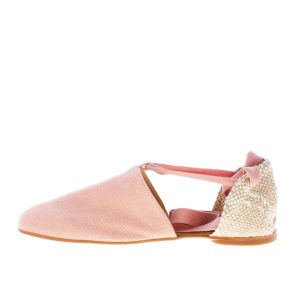 CASTANER donna scarpa espadrillas piatta Gala in tessuto ROSA con laccio