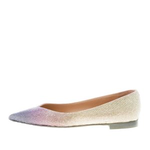 PROSPERINE donna ballerina in pelle con finitura degradè Crystals VIOLA ORO