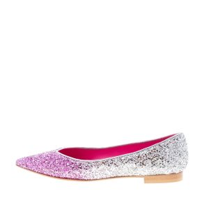 PROSPERINE donna ballerina in pelle con finitura degradè Glitter FUXIA ARGENTO