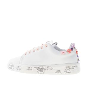 PREMIATA donna sneaker BELLE 6709 in pelle BIANCO con applicazione fiori
