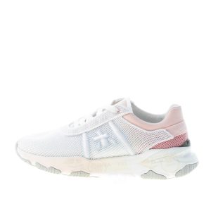 PREMIATA donna sneaker BUFF 6207 in tessuto tecnico a rete BIANCO più rosa