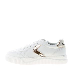VOILE BLANCHE donna sneaker Hybro 03 in pelle vegetale BIANCO più platino