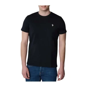 U.S. Polo Assn. – T-shirt con logo ricamato in cotone nero 68076