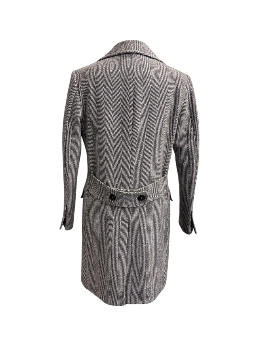 Raphael – Cappotto doppiopetto a spina di pesce testa di moro - immagine 4