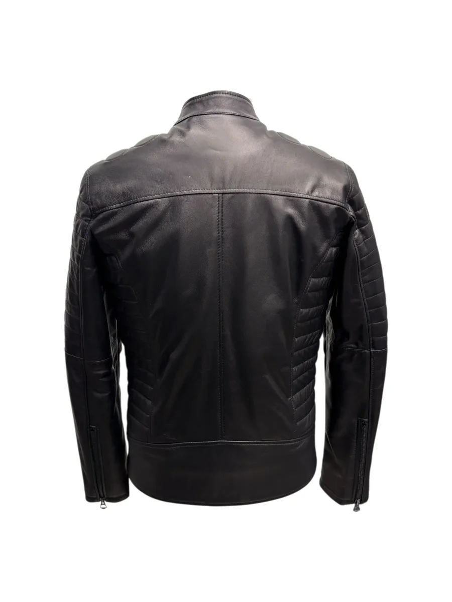 Skin Cover – Giubbino nero in pelle uomo – 48 - immagine 4