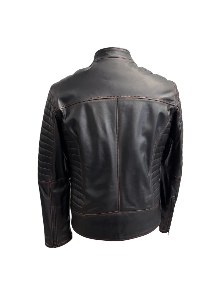 Skin Cover – Giubbino in pelle nera tamponata uomo – 50 - immagine 4