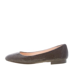 PROSPERINE donna ballerina in pelle con finitura glitter NERO