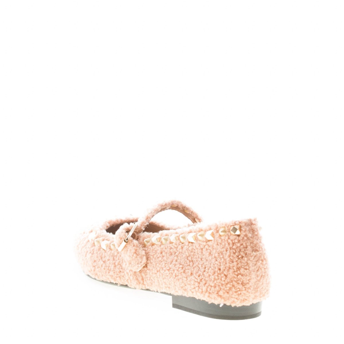 ASH donna scarpa Mary Jane Beatnik in eco-pelliccia BEIGE CAMEL con borchie oro - immagine 4