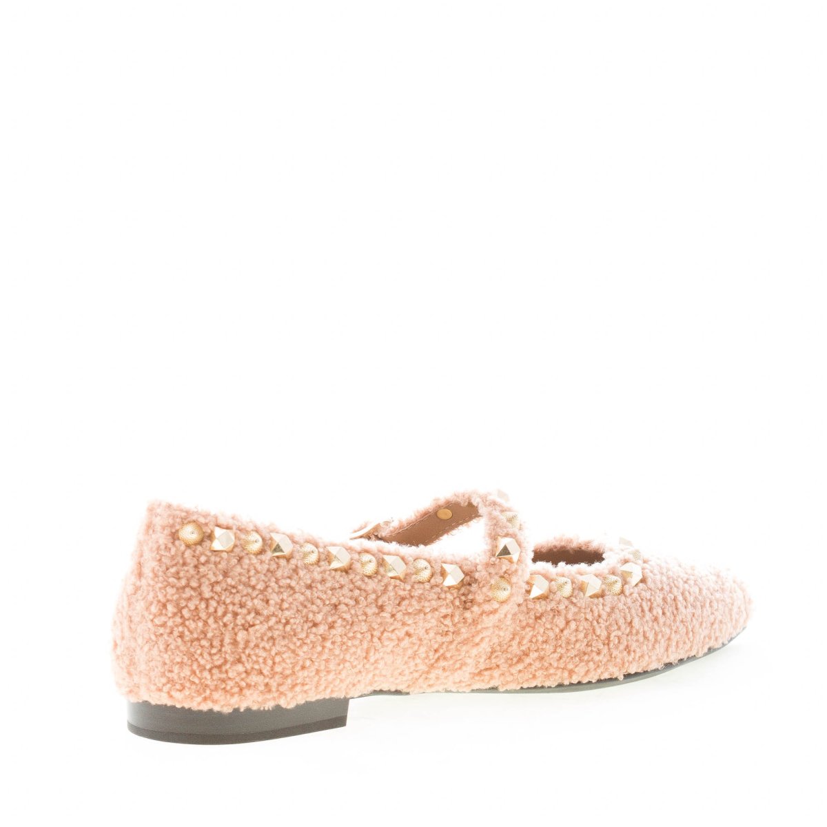 ASH donna scarpa Mary Jane Beatnik in eco-pelliccia BEIGE CAMEL con borchie oro - immagine 5