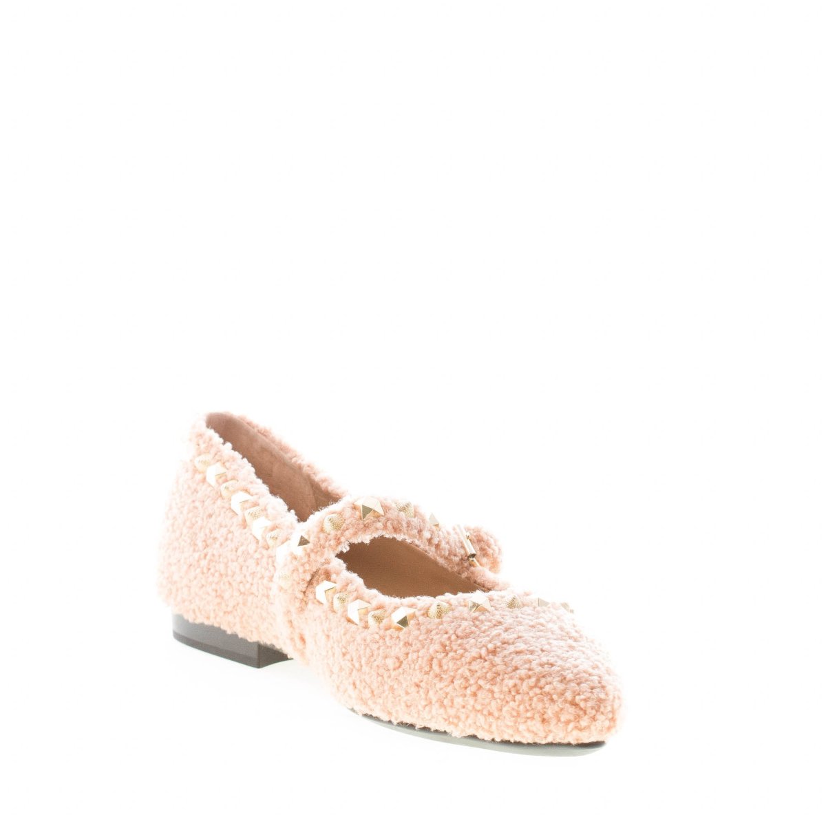 ASH donna scarpa Mary Jane Beatnik in eco-pelliccia BEIGE CAMEL con borchie oro - immagine 7