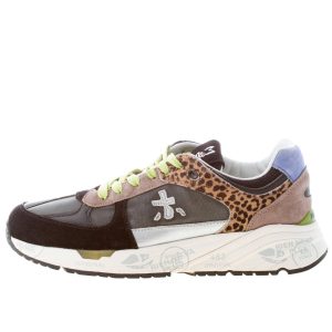PREMIATA donna sneaker MASED 6435 in camoscio e tessuto NERO GRIGIO ANIMALIER