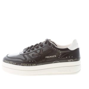 PREMIATA donna sneaker Micol 7014 in pelle NERO più bianco